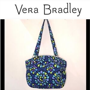Vera Bradley GLENNA Tote Bag in RETIRED Blue Indigo Pop​​​ Print
